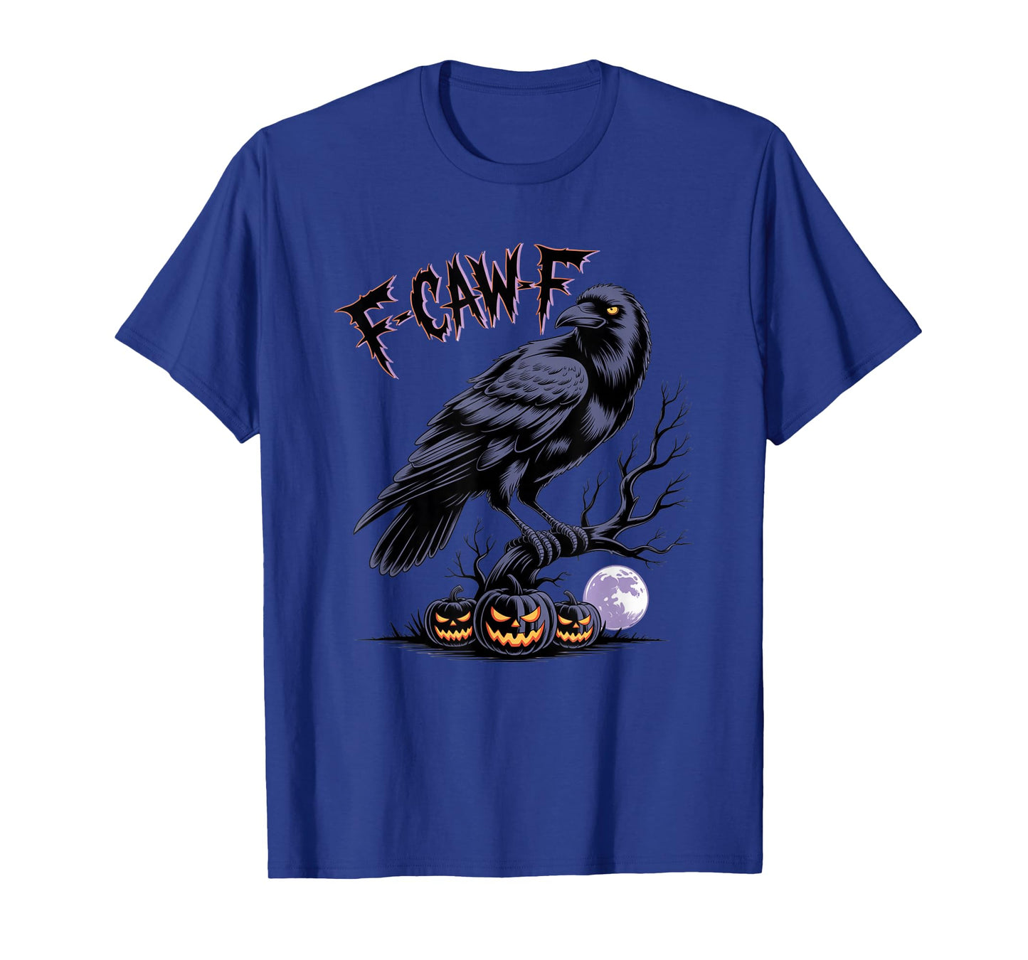 Raven Halloween F-Caw-F Funny Spooky Goth Crow Bird T-Shirt