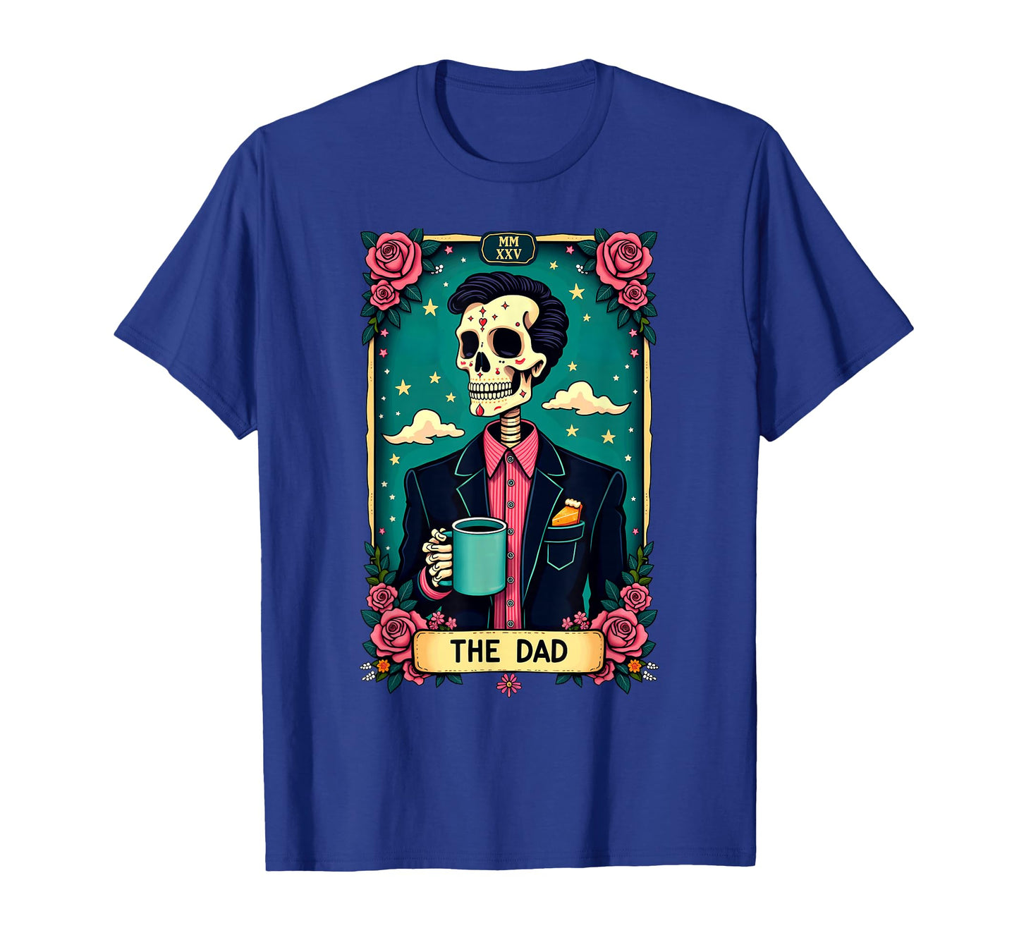 Retro Witch Dad Tarot Card Skeleton Halloween T-Shirt