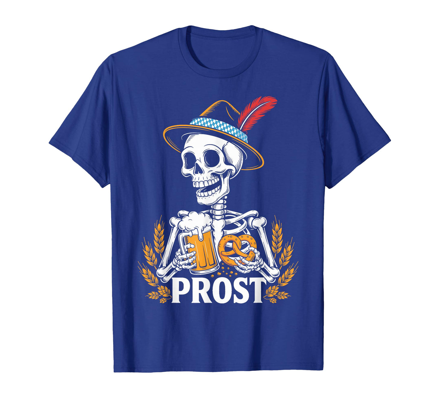 Skeleton Prost Bavarian Halloween Munich German Oktoberfest T-Shirt