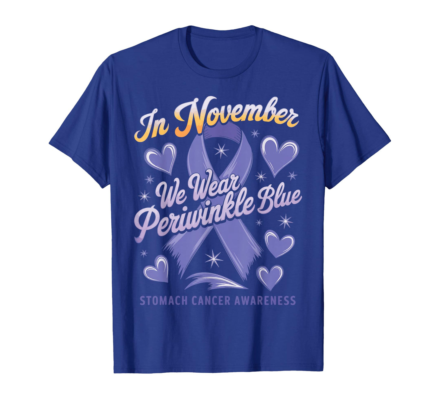 In November We Wear Periwinkle Blue Stomach Cancer Awareness T-Shirt