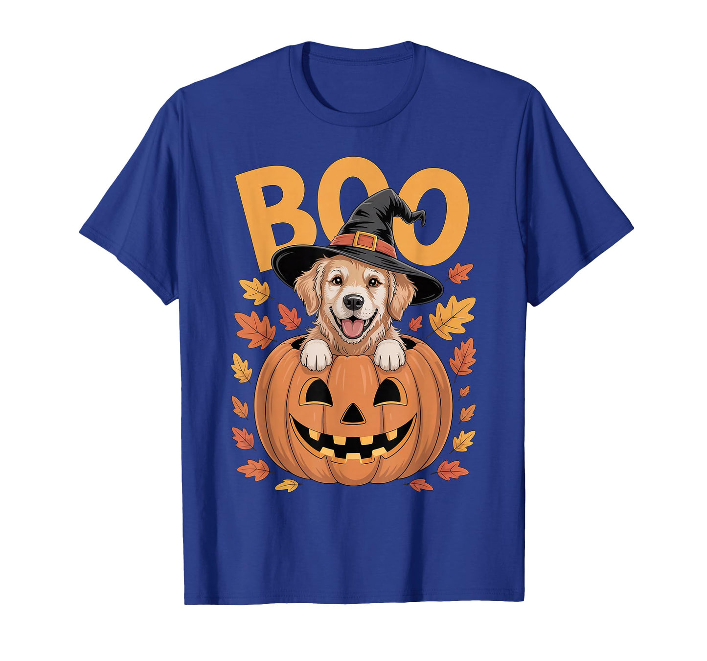 Golden Costume on Pumpkin Halloween Golden Retriever T-Shirt