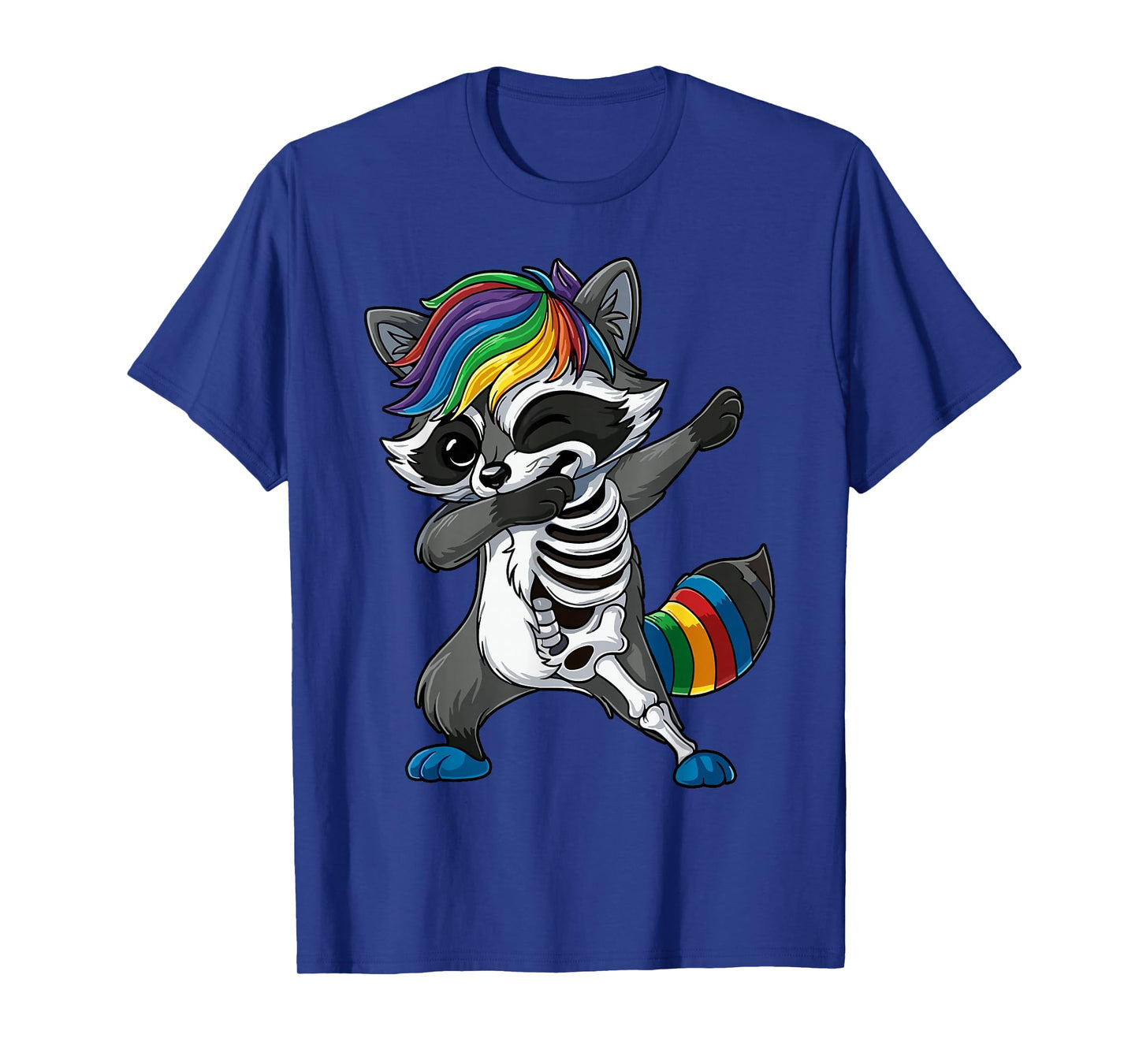Dabbing Raccoon Skeleton Halloween Costume Kids T-Shirt