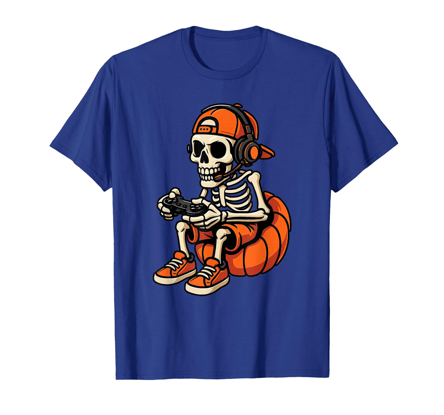Halloween Skeleton Gamer Video Gaming Boys Men Kids T-Shirt