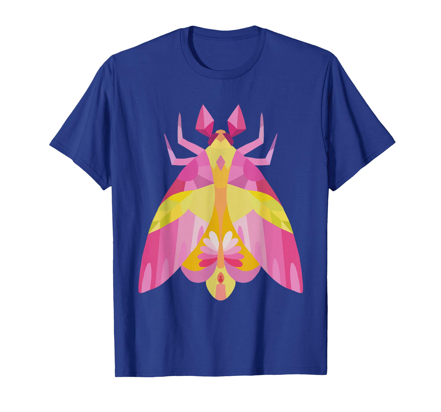 Geometric Pink and Yellow Rosy Maple Moth Insect Bug T-Shirt