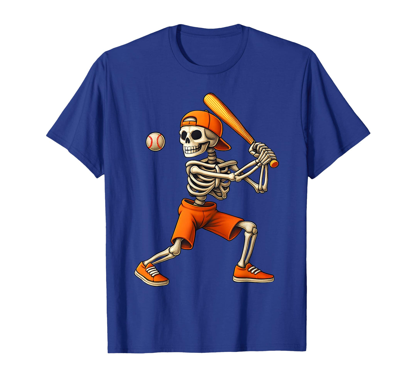 Skeleton Baseball Halloween for Men Boys Teens Youth Kids T-Shirt