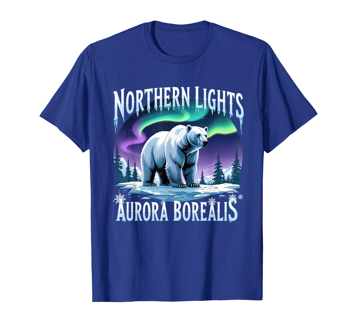 Aurora Borealis Polar Bear Northern Lights Art T-Shirt