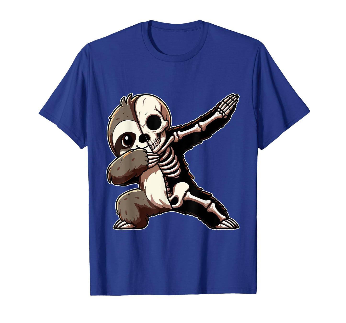 Dabbing Sloth Half Skeleton Halloween Costume Owner Lover T-Shirt