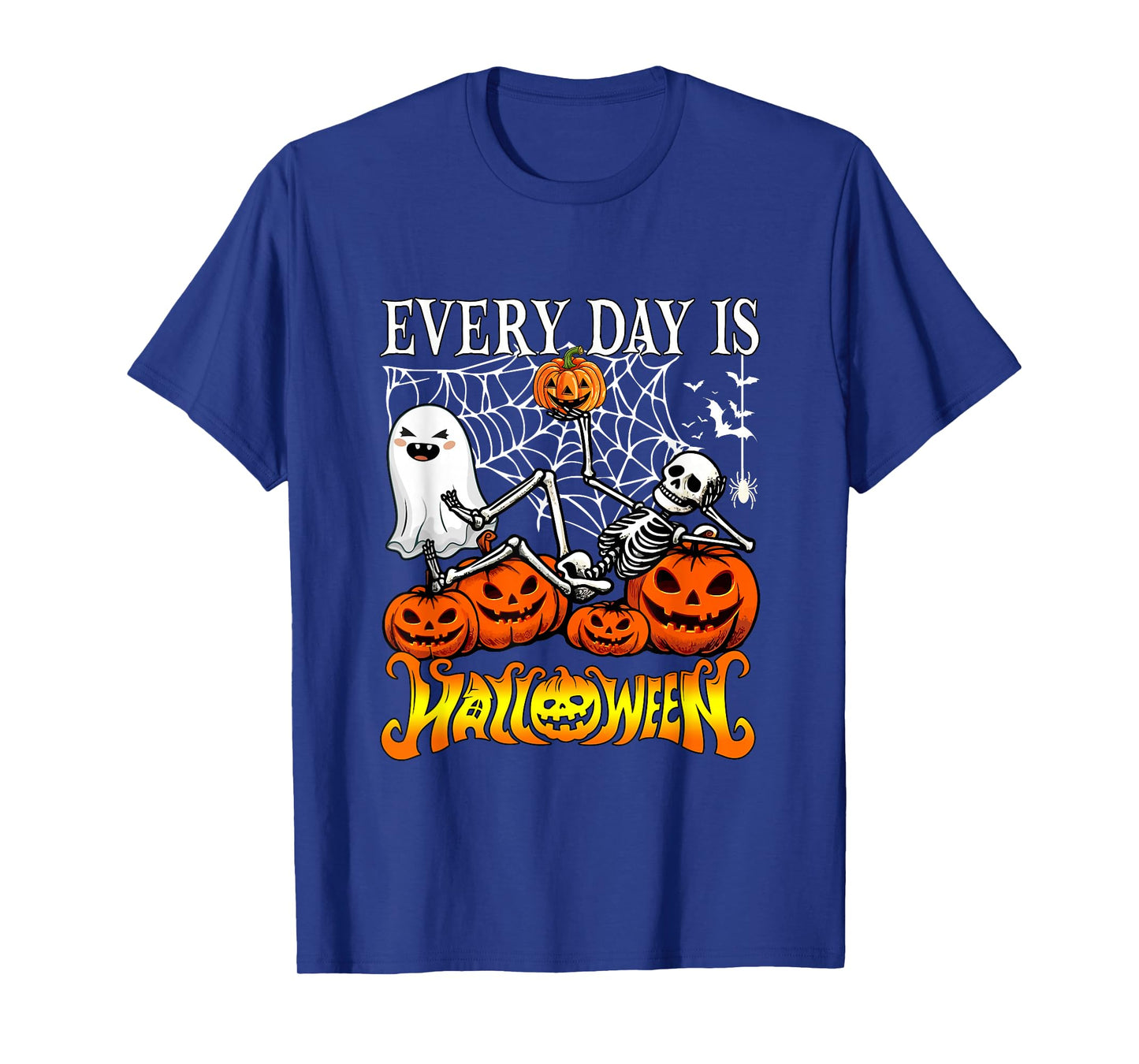 Everyday Halloween Funny Skeleton Boo Ghost Carved Pumpkins T-Shirt