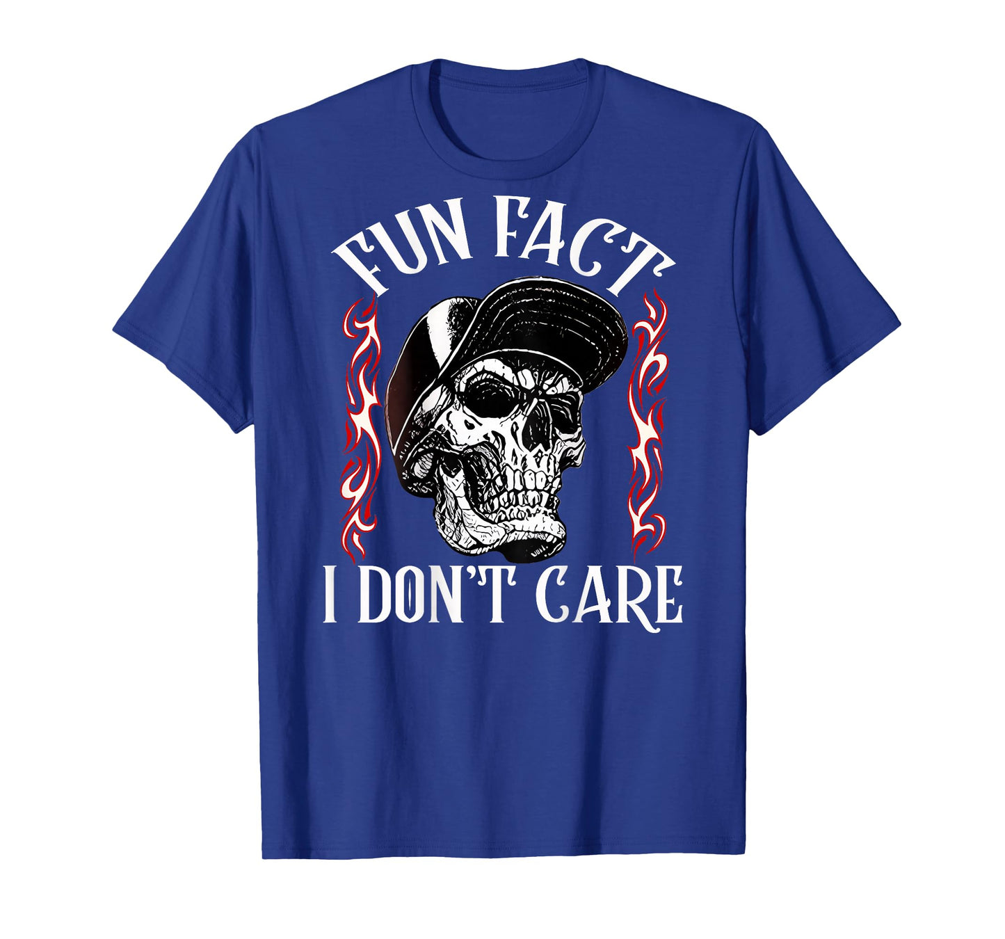 Fun Fact I Don't Care Funny Skeleton Sarcastic (ON Back) T-Shirt