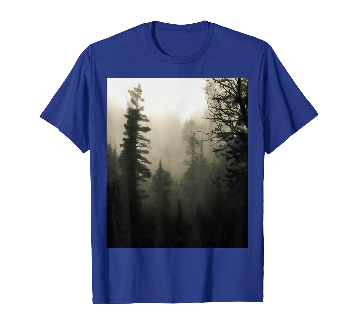 Moody Foggy Treescape Landscape Painting T-Shirt