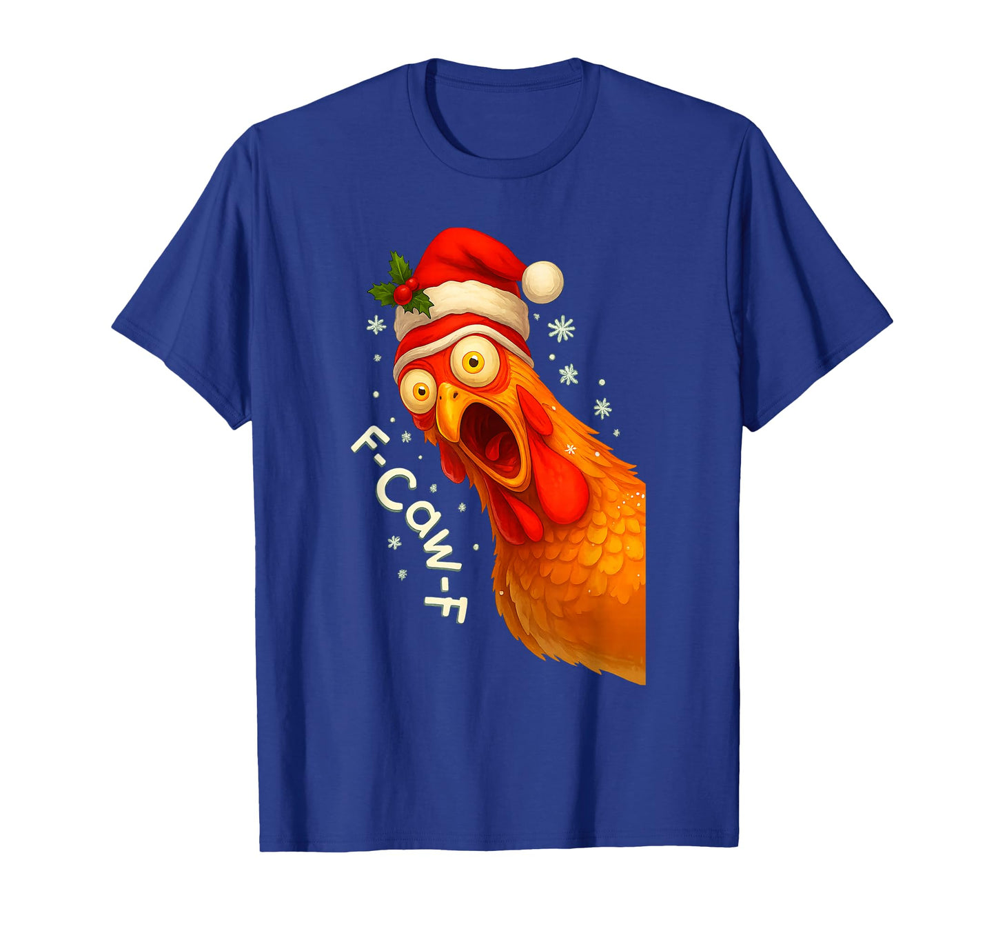 Funny F-Caw-F Chicken FCAWF Chicken Christmas Santa Hat T-Shirt