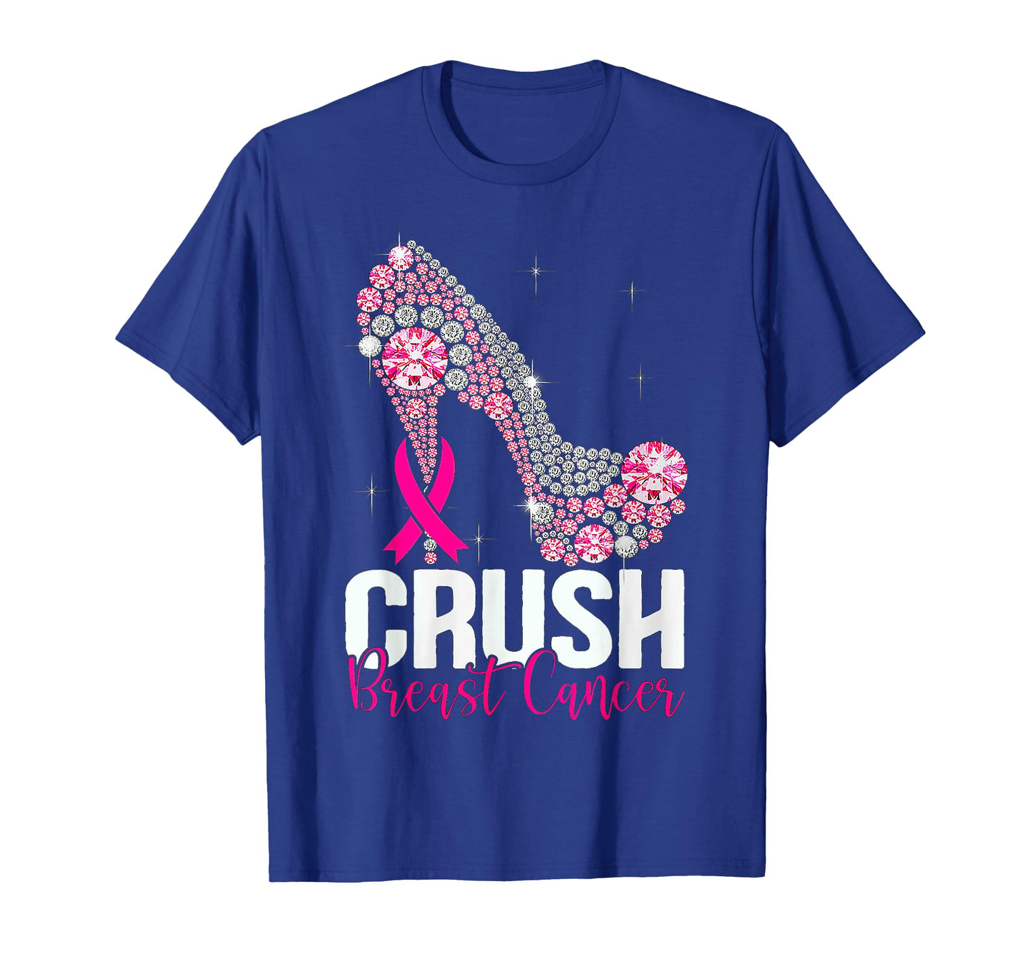 Crush Breast Cancer Awareness Bling Pink Ribbon T-Shirt
