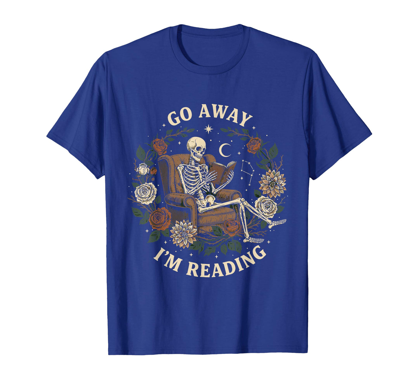 Go Away I'm Reading Librarian Skeleton Reading Book Lover T-Shirt
