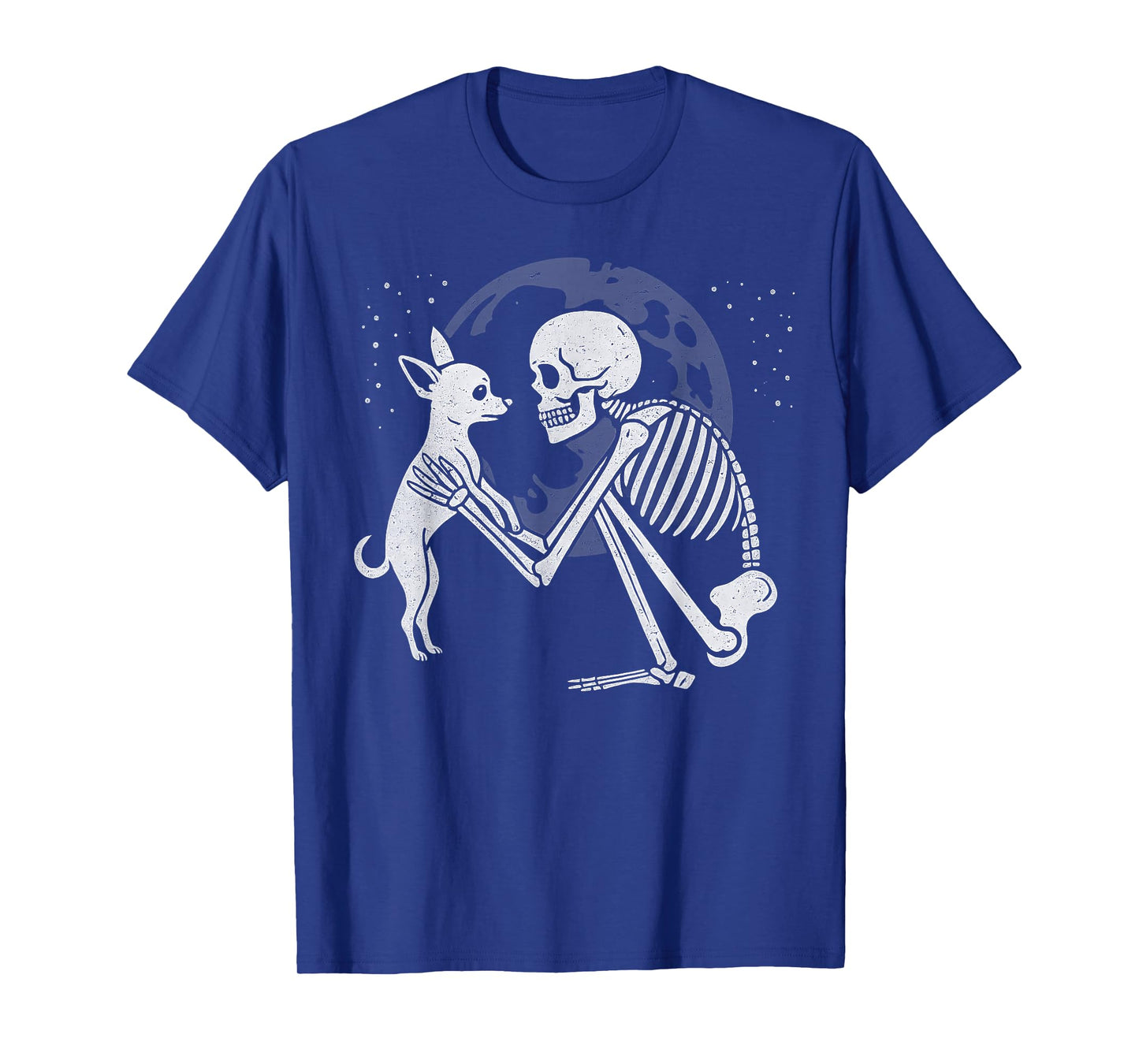 Chihuahua Skeleton Moon Halloween Dog Lover T-Shirt
