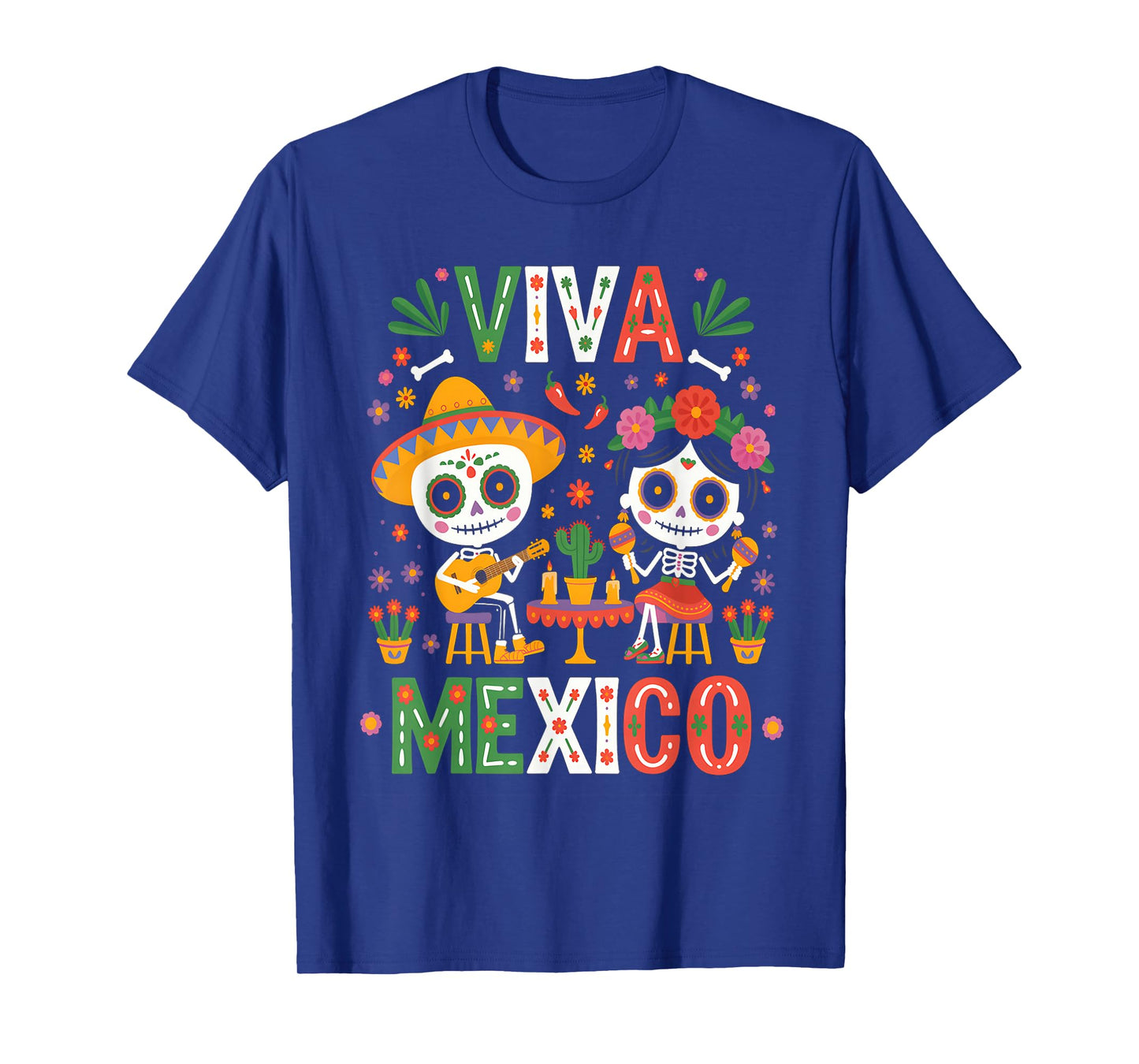 Viva Mexico Skeleton Fiesta Shirt Mexican Independence Kids T-Shirt