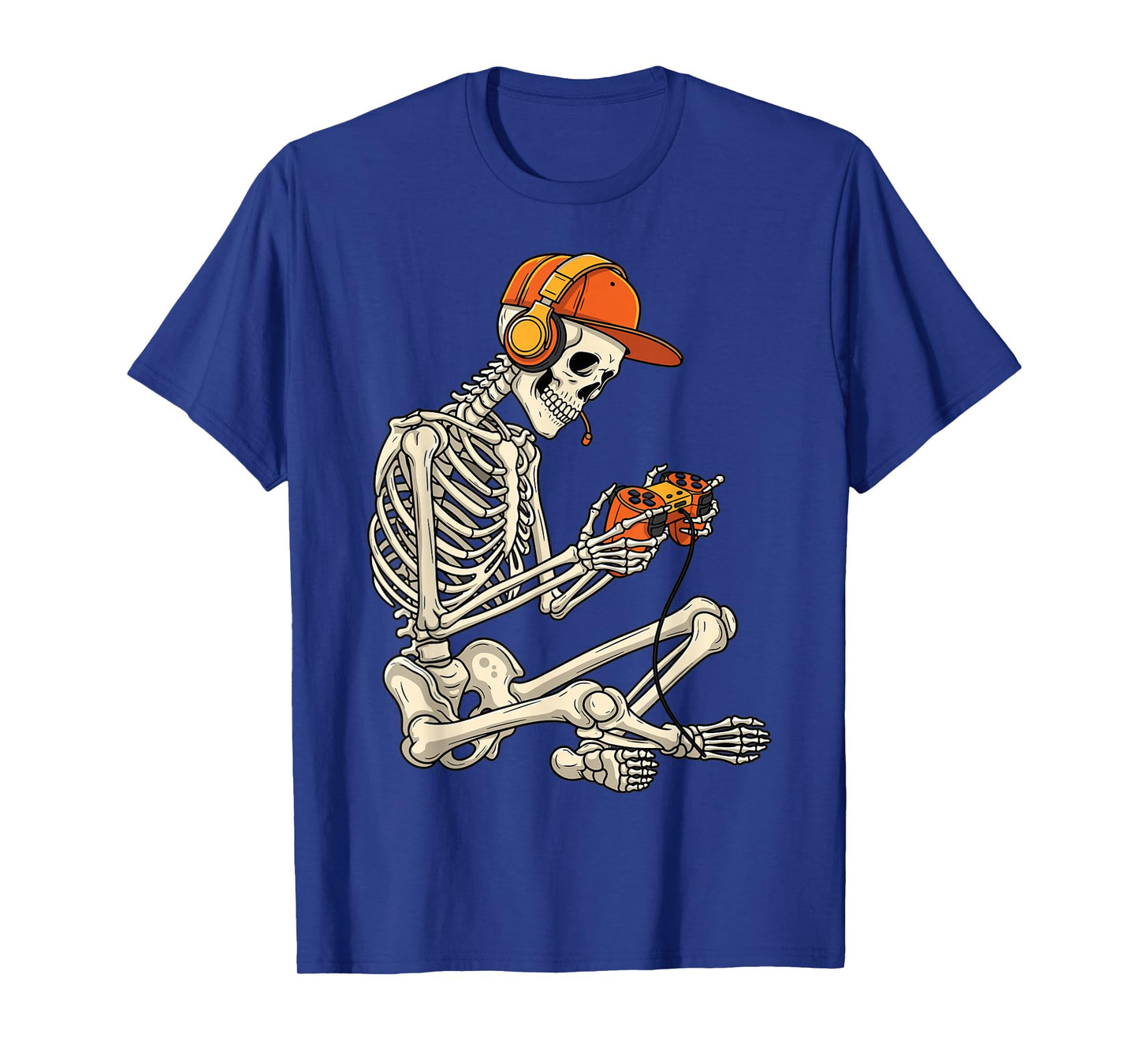 Skeleton Gamer Funny Controller Headphones Spooky Fun T-Shirt