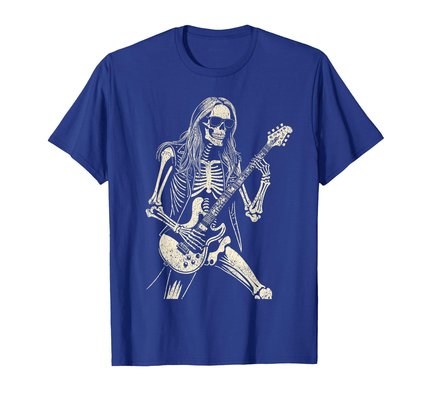 Skeleton Playing Guitar Graphic Rock and Roll Band Rock On T-Shirt