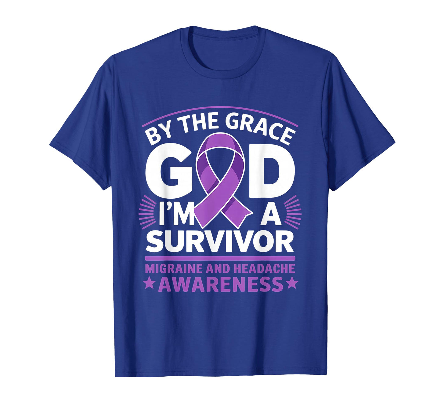 I'm A Survivor Purple Ribbon Migraine Headache Awareness T-Shirt