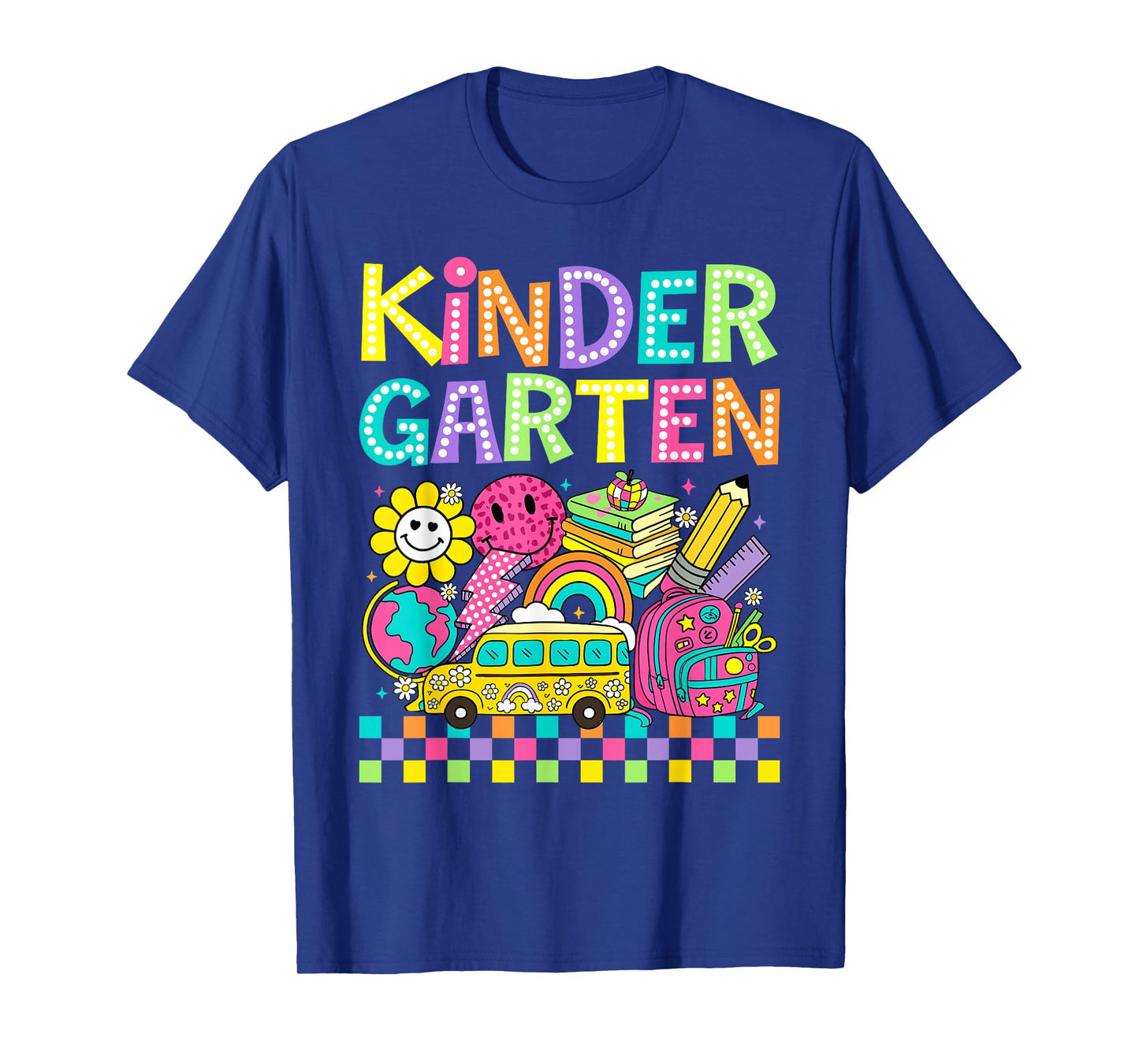 Kindergarten Retro Groovy Back To School First Day Teacher T-Shirt