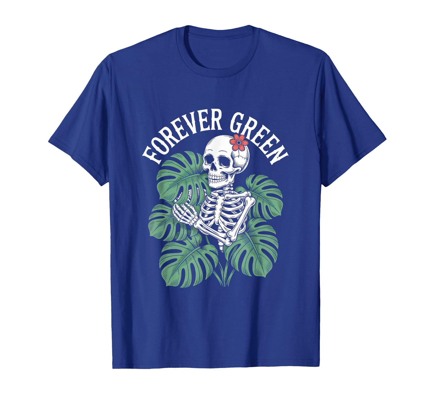 Halloween Skeleton Monstera Forever Green Botanical T-Shirt