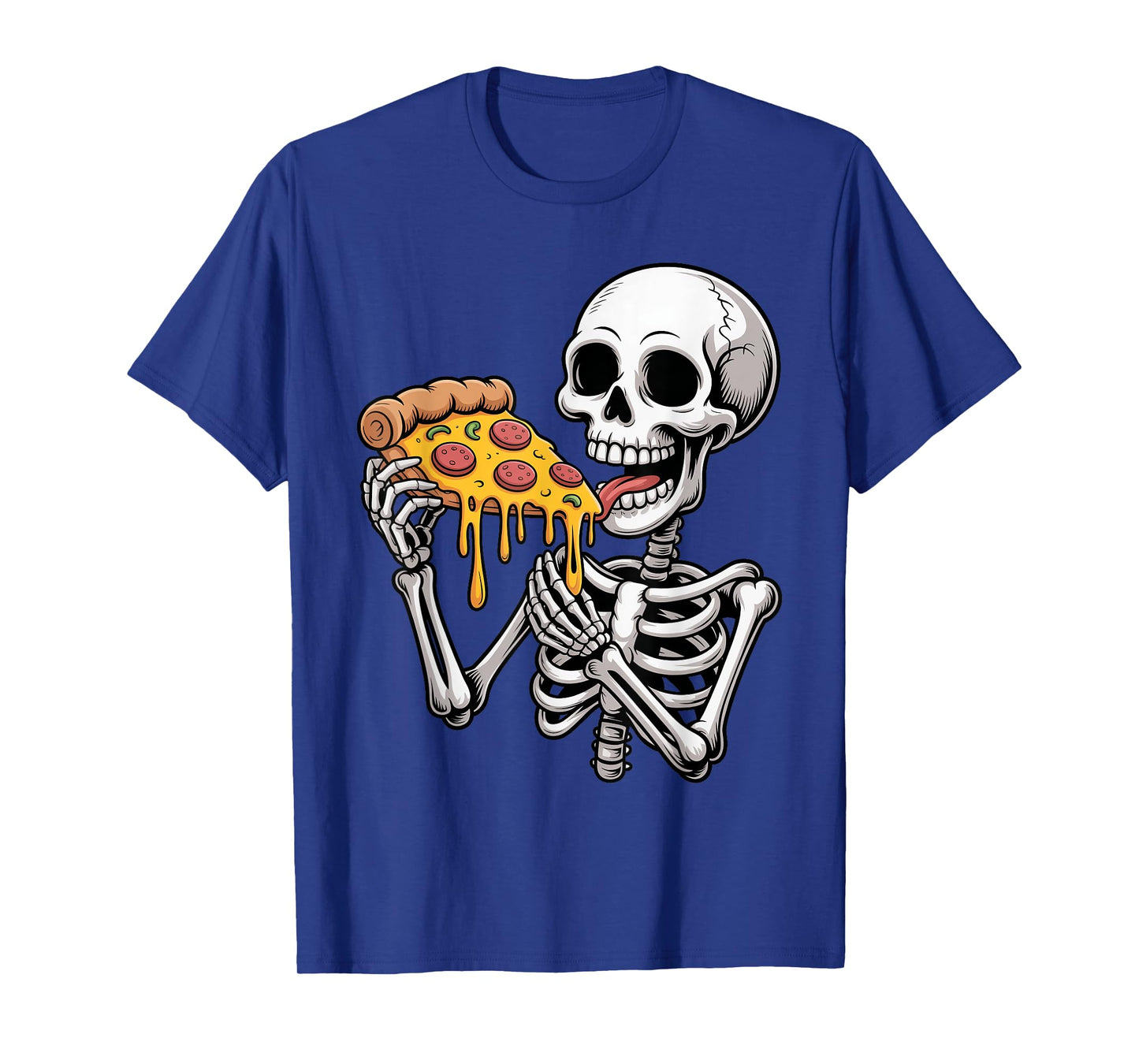Toddler Kids Skeleton Eating Pizza Halloween Trick or Treat T-Shirt