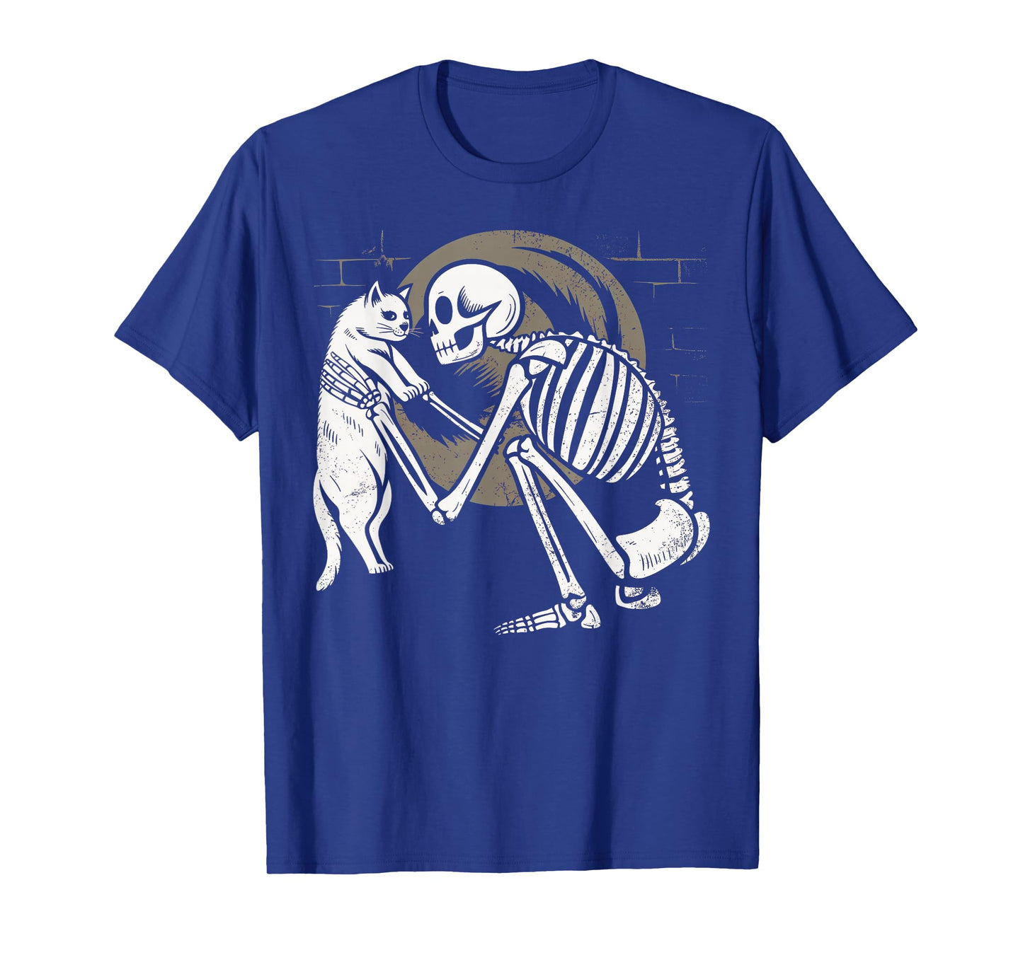 Skeleton Cat Skull Goth Halloween T-Shirt