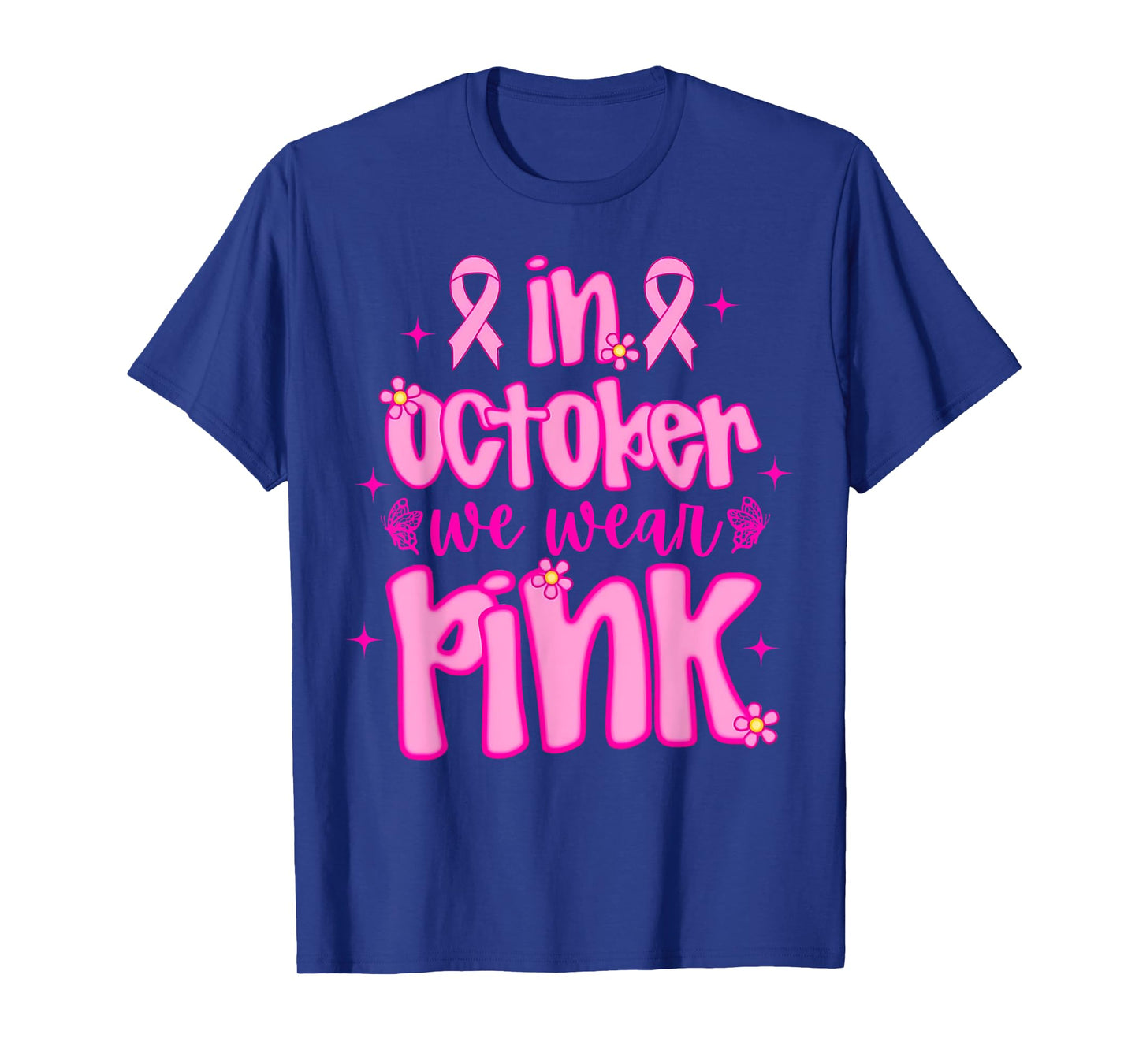 Preppy In October We Wear Pink Breast Cancer Awareness Women T-Shirt