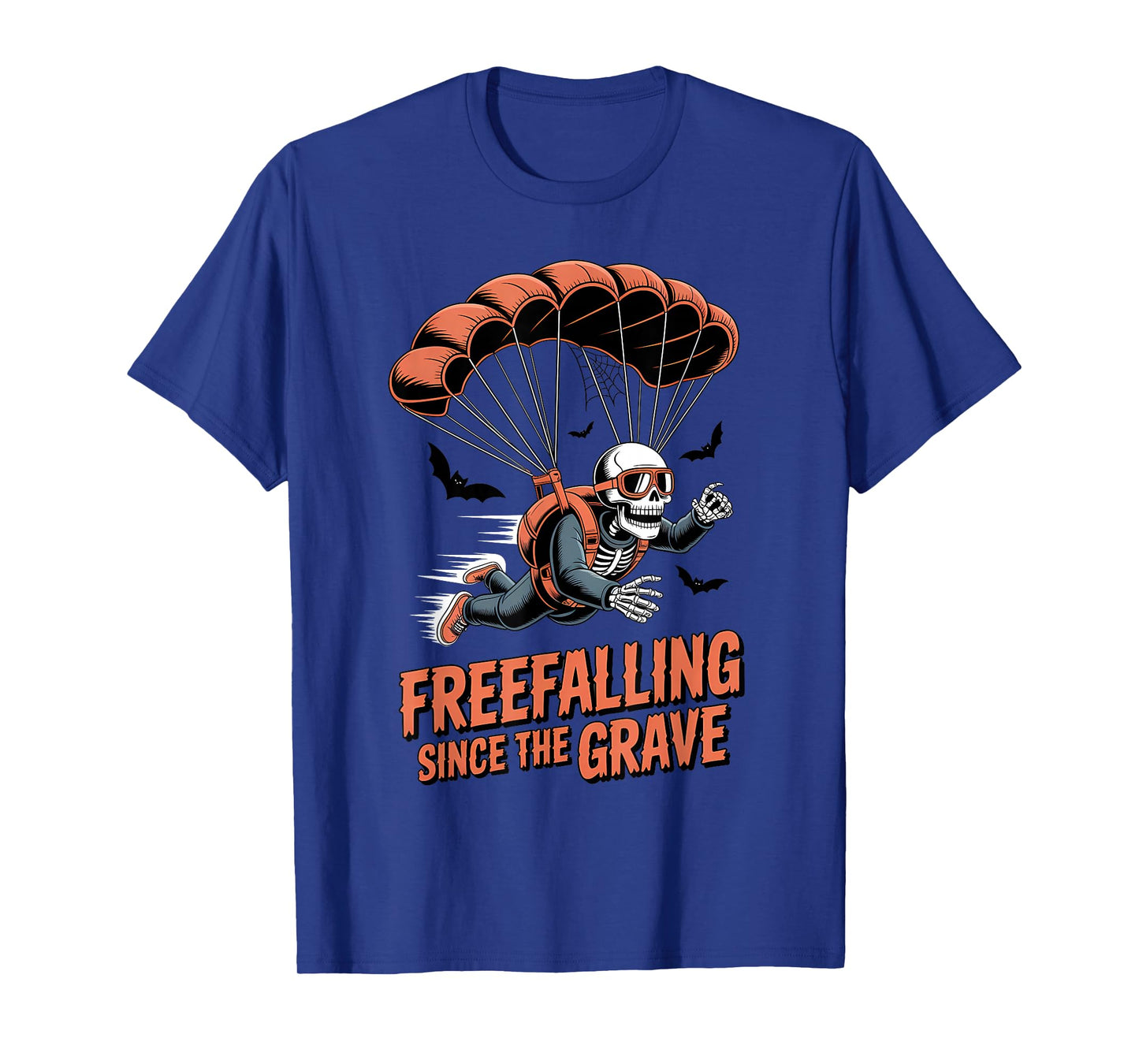 Skeleton Skydiver Halloween Funny Spooky Parachute T-Shirt