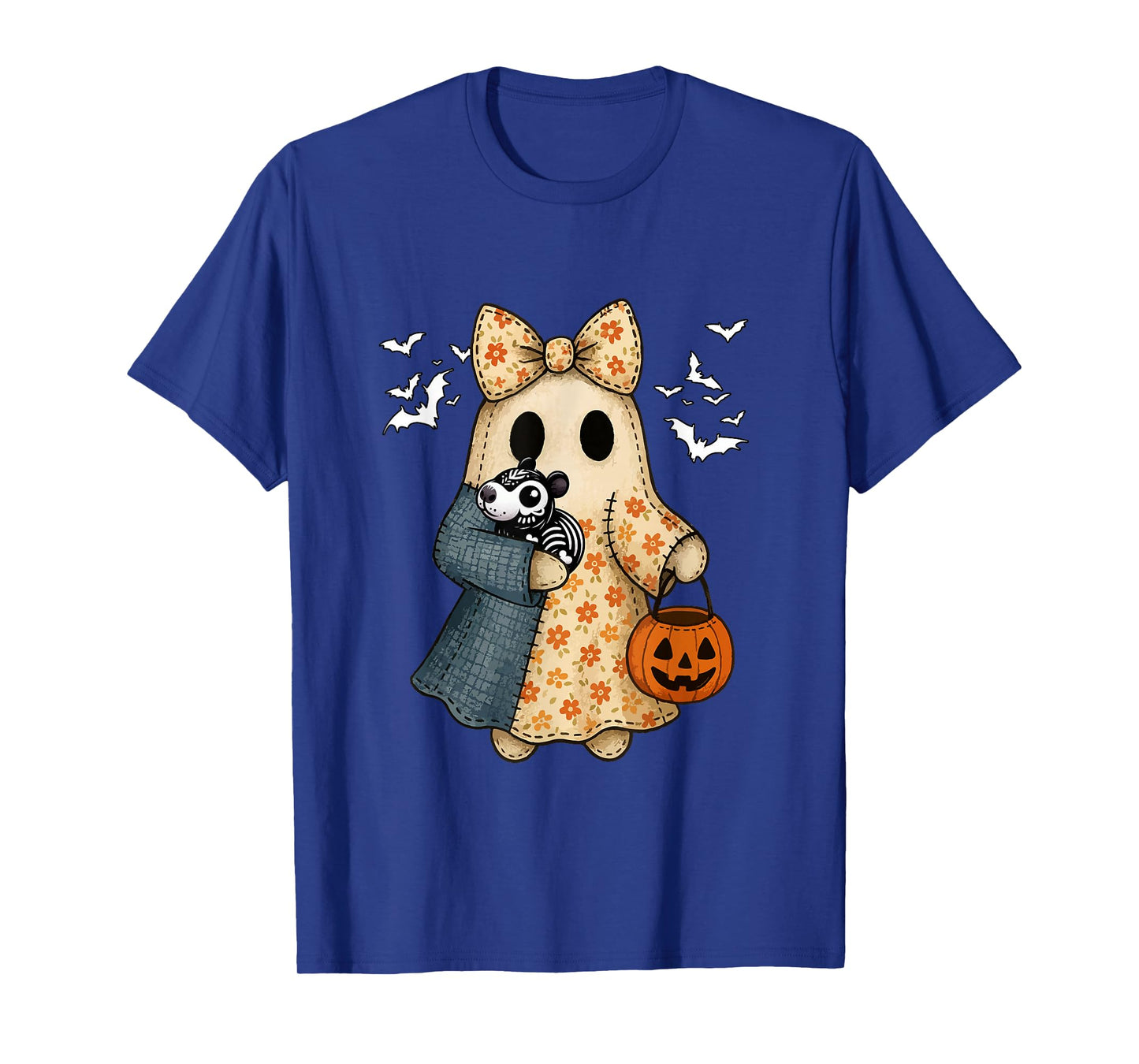 Boo Bow Tie Hugging Capybara Cosplay Skeleton Halloween T-Shirt