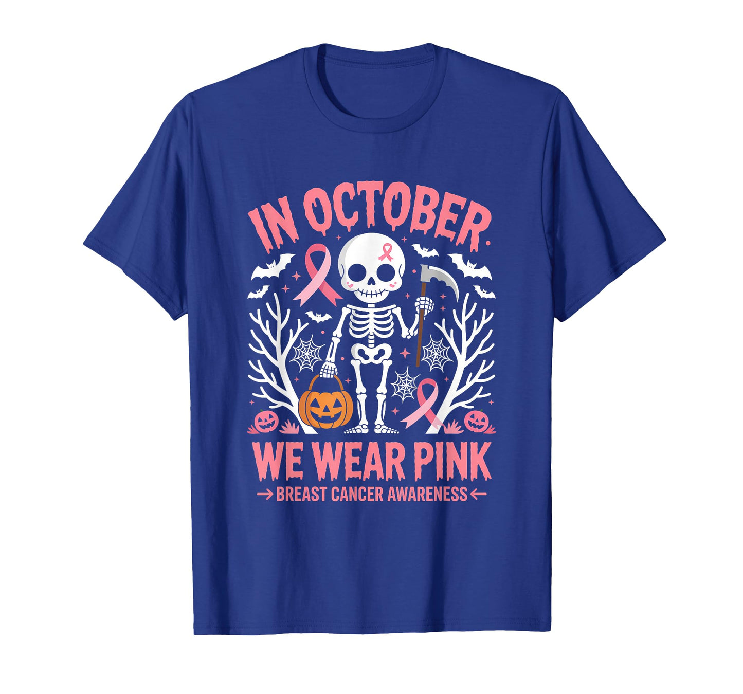 Halloween Pink Skeleton October Spooky Tee T-Shirt