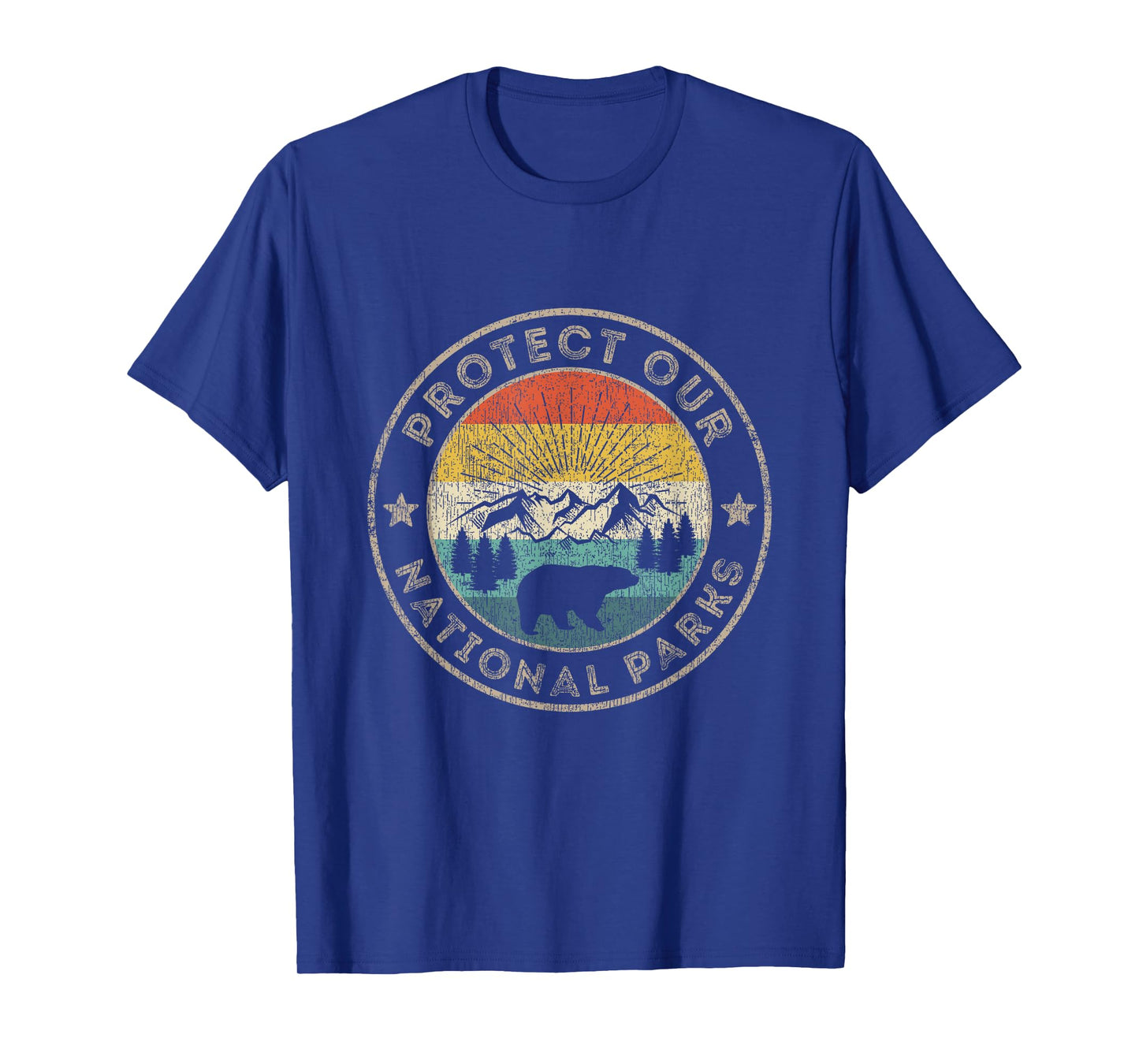 Vintage NP Accessories National Park Gifts Protect Our National Parks Retro Hiking T-Shirt - Men, Unisex-Adults - Black - Short Sleeve - Classic Fit - Small
