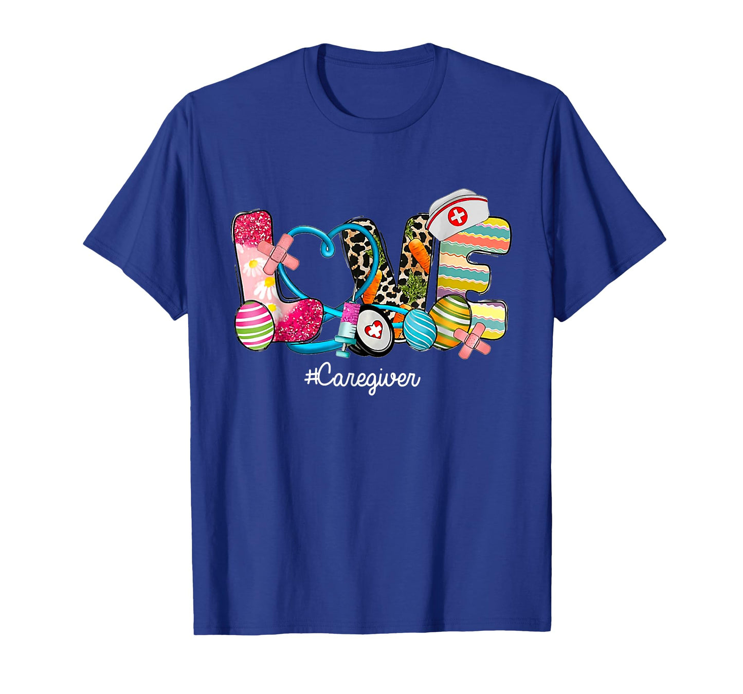 LOVE Stethoscope Scrub Caregiver Nurse Life Easter Day T-Shirt