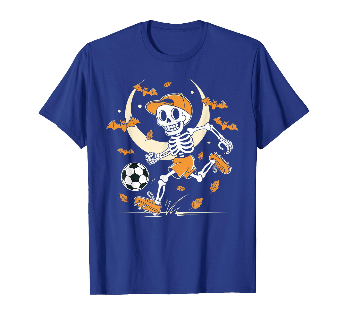 Funny Skeleton Soccer Men Boys Kids Halloween Costume T-Shirt