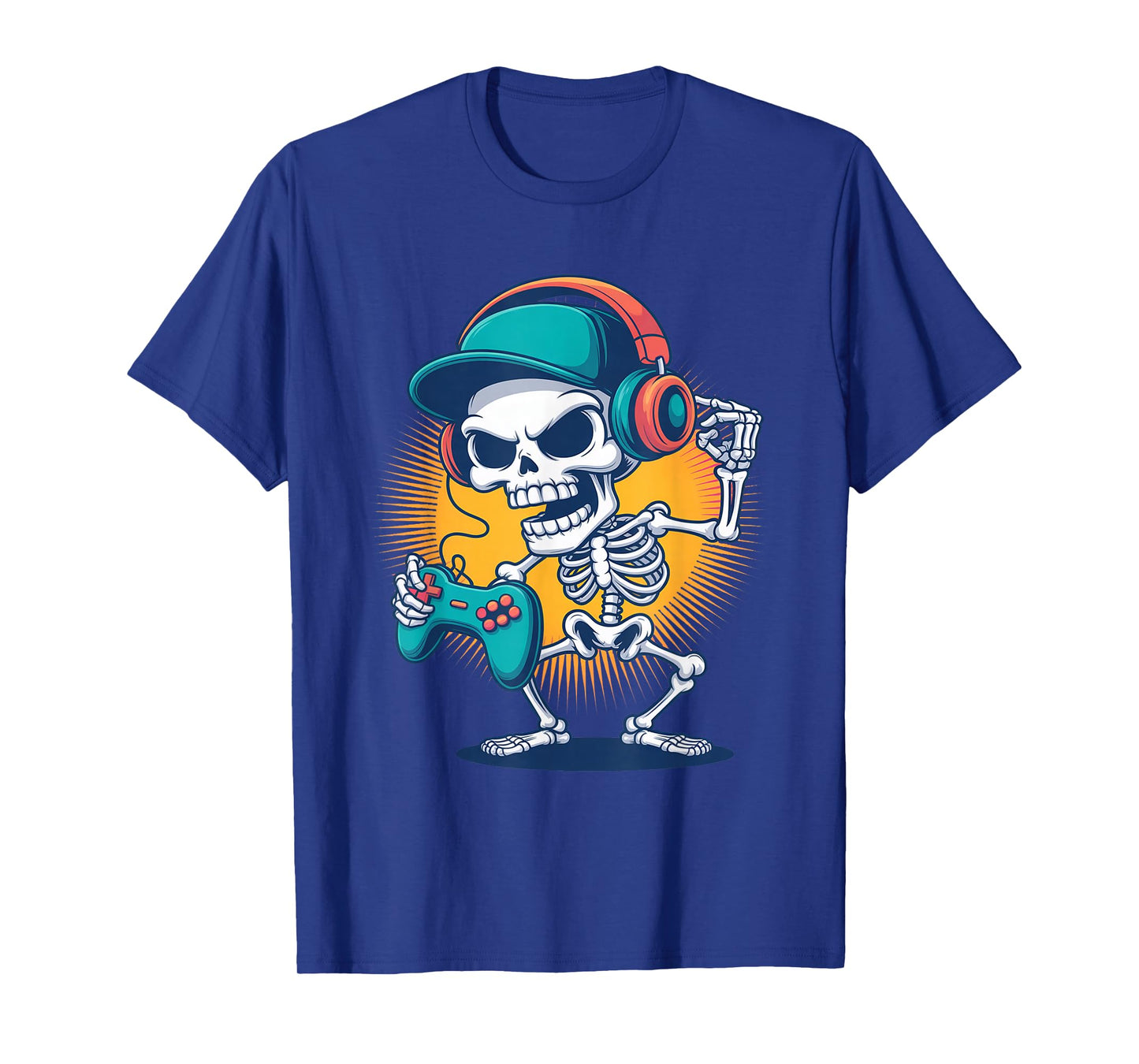 Funny Halloween Skeleton Gamer T-Shirt