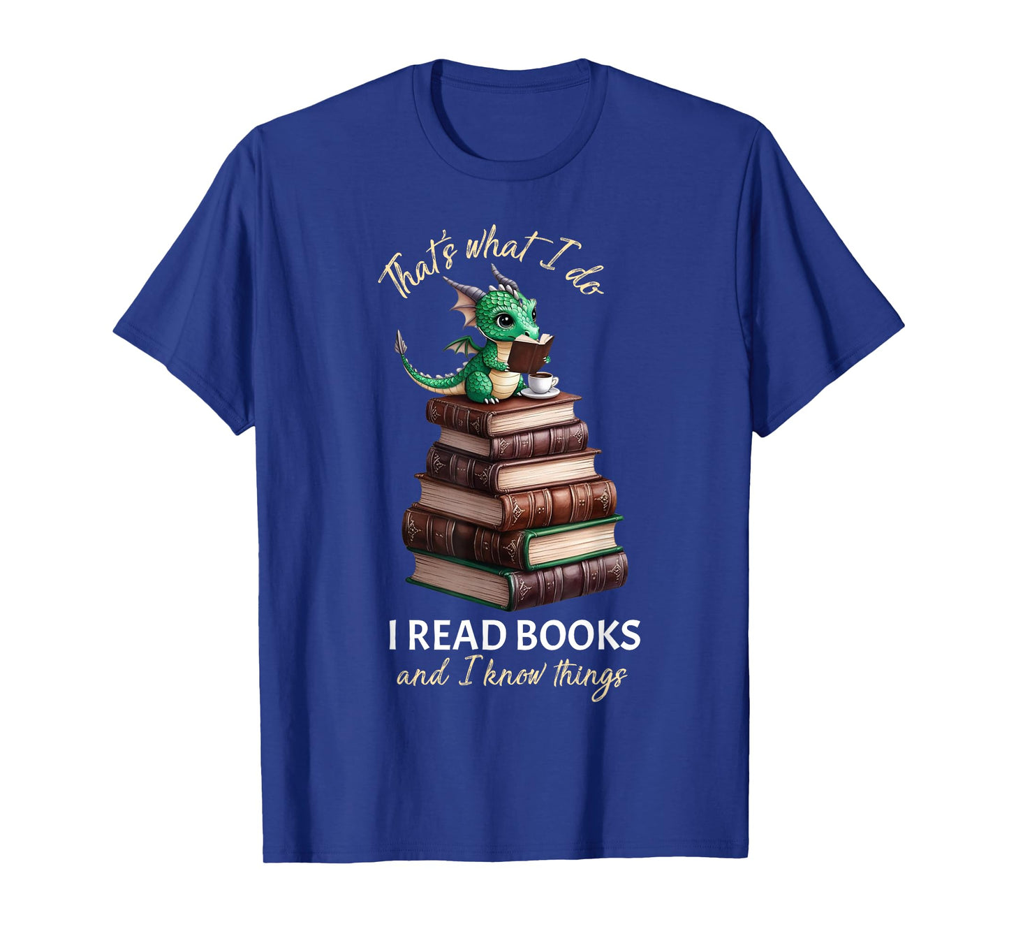 Librarian Bibliophile Dragon Coffee I read books T-Shirt
