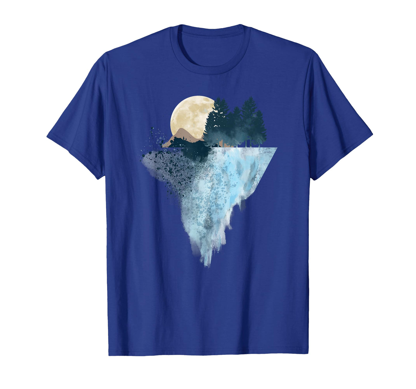 Geometric Mountain Tee Outdoor Hiking Colored Geometry Art T-Shirt