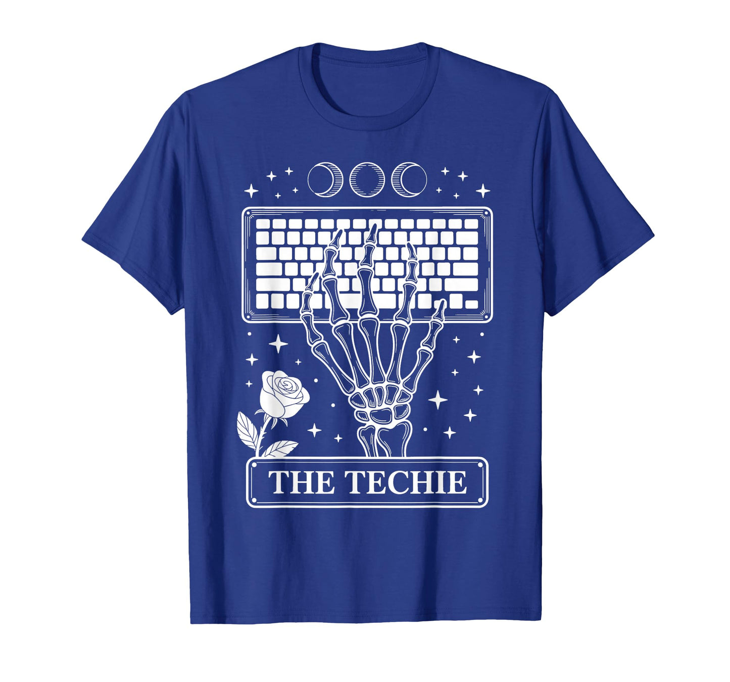 The Techie Skeleton Keyboard Tarot Design T-Shirt