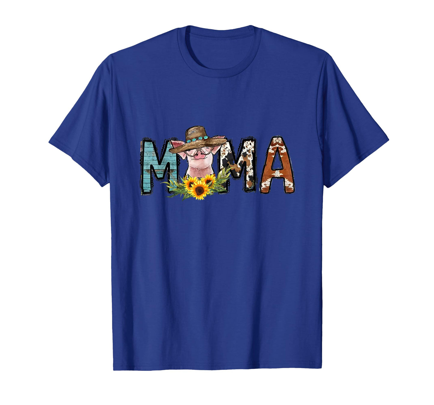 Pig Mama Pig Mom Sunflower Country Farm Life Cowhide T-Shirt