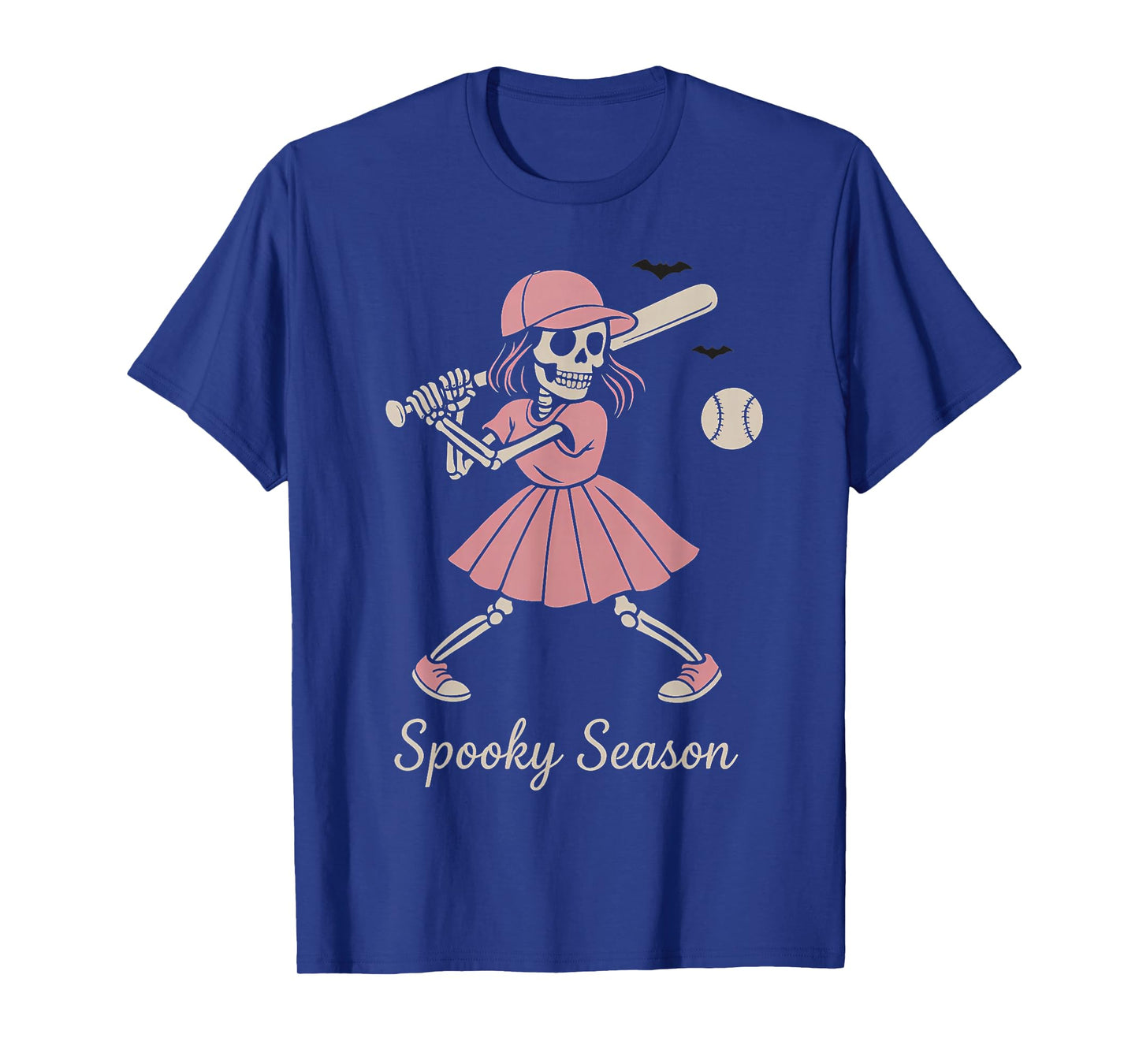 Spooky Softball Skeletons Funny Halloween Baseball Costume T-Shirt