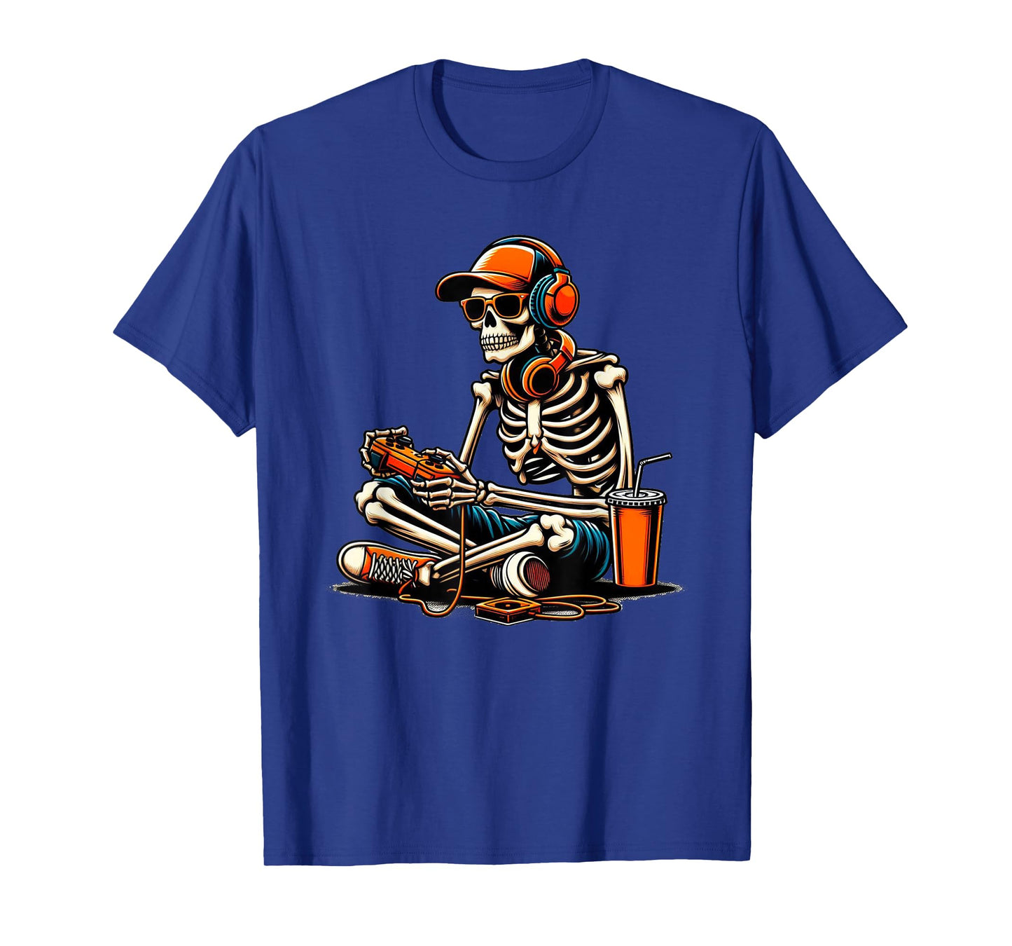 Funny Halloween Skeleton Gamer Video Gaming Boys Men Kids T-Shirt