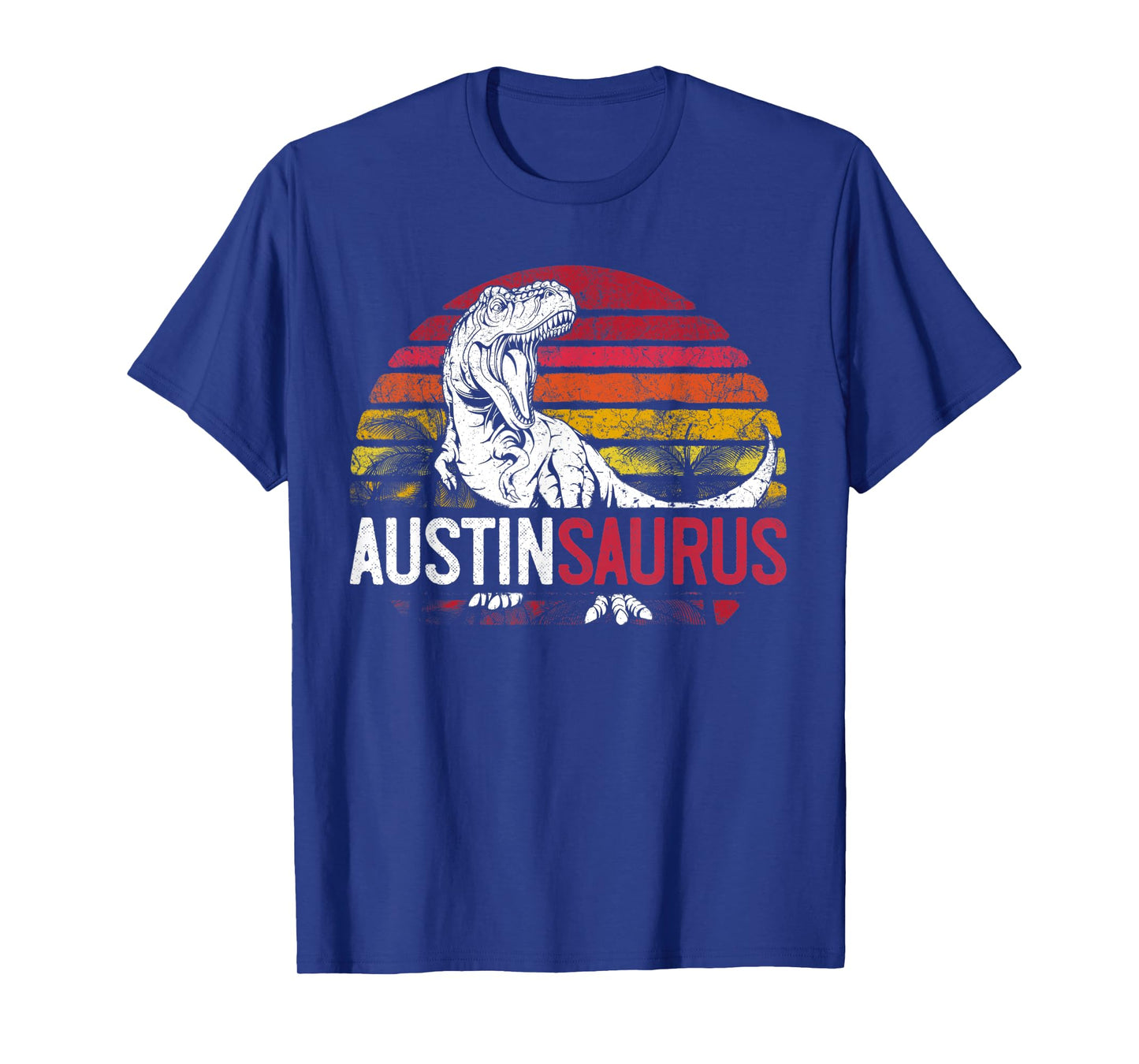 Austin Saurus Funny Personalized Dinosaur T Rex Name Boys T-Shirt