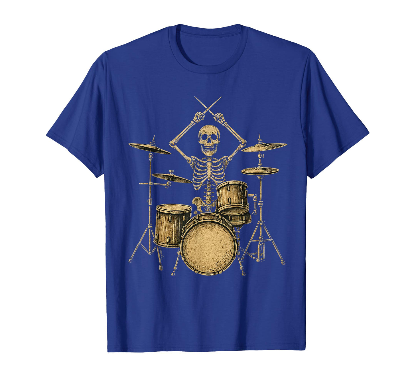 Skeleton Percussionist Drummer Halloween Rock & Roll Music T-Shirt