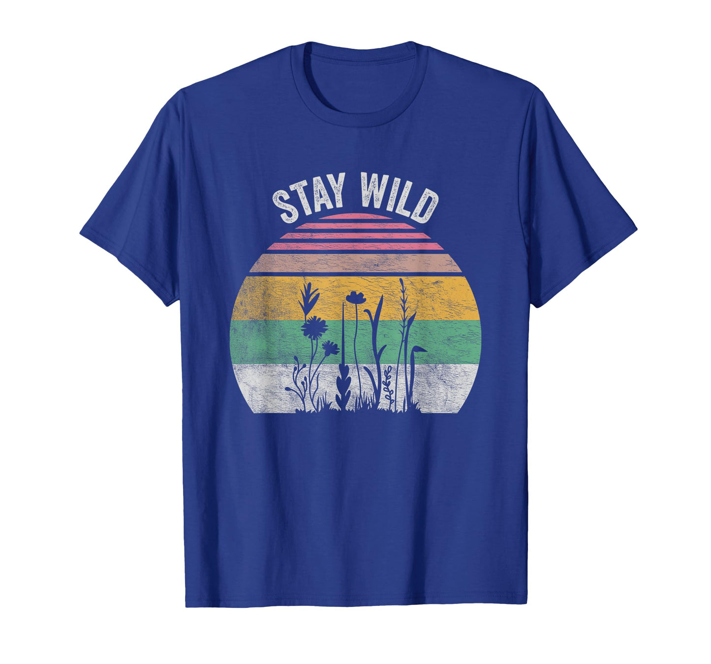 Retro Vintage Stay Wild Wildflower Inspirational Women Quote T-Shirt
