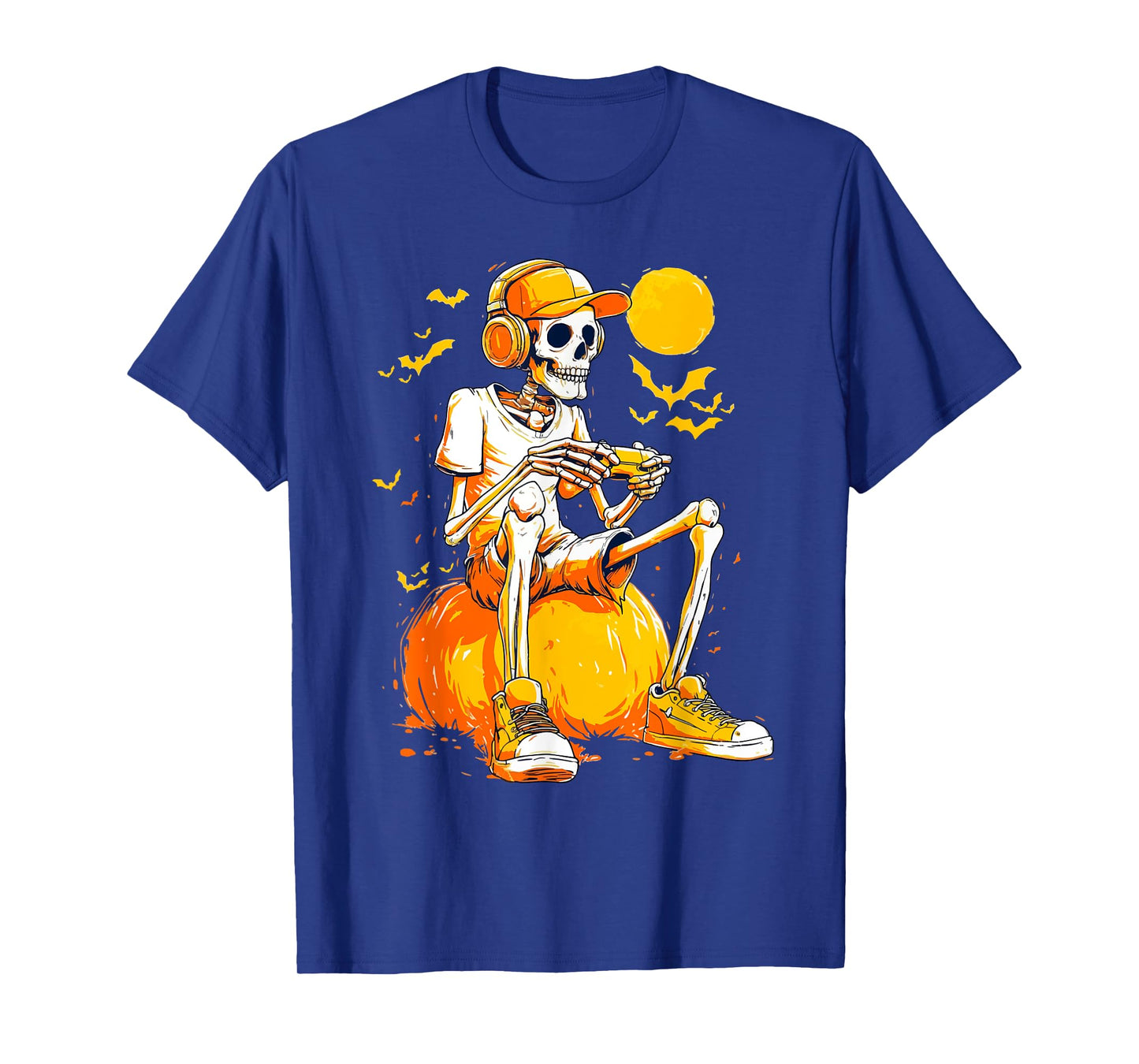 Halloween Skeleton Gamer Video Gaming Boys Men Kids Tees T-Shirt