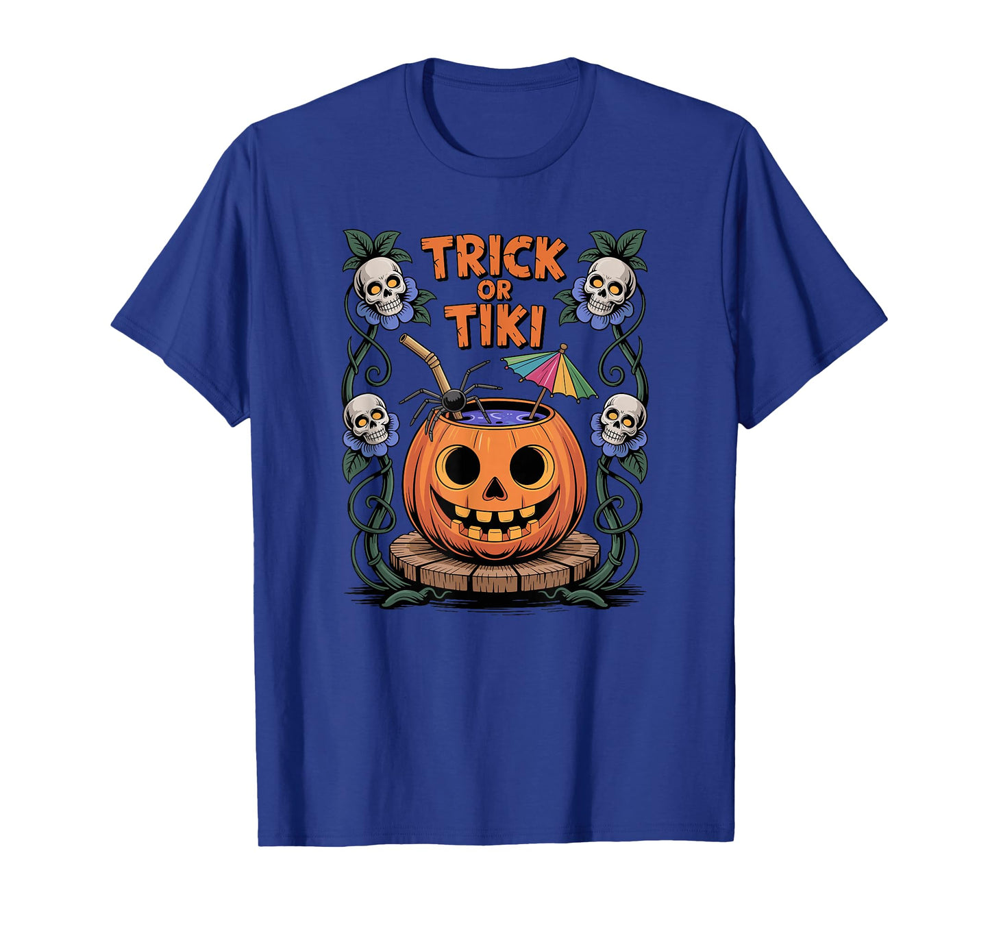 Trick Or Tiki Cute Summerween Halloween Pumpkin T-Shirt