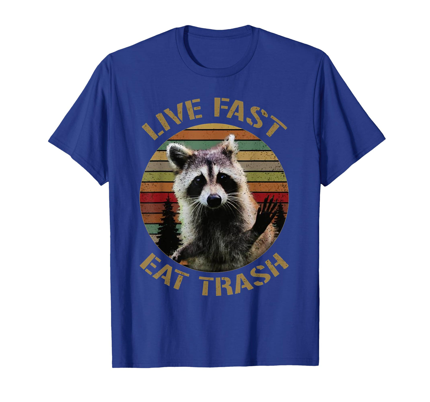 Vintage retro live fast eat trash racoon shirt for women men T-Shirt