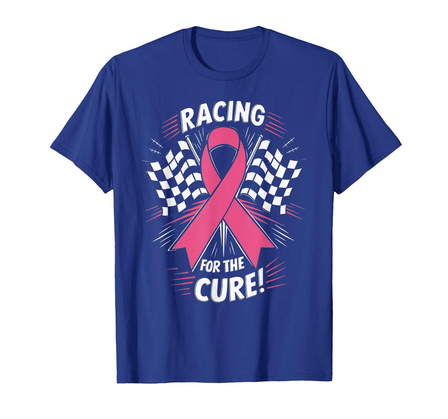 Pink Ribbon Breast Cancer Awareness Racing for the Cure T-Shirt