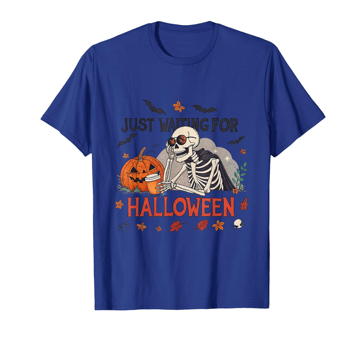 Just Waiting for Halloween Skeleton T-Shirt