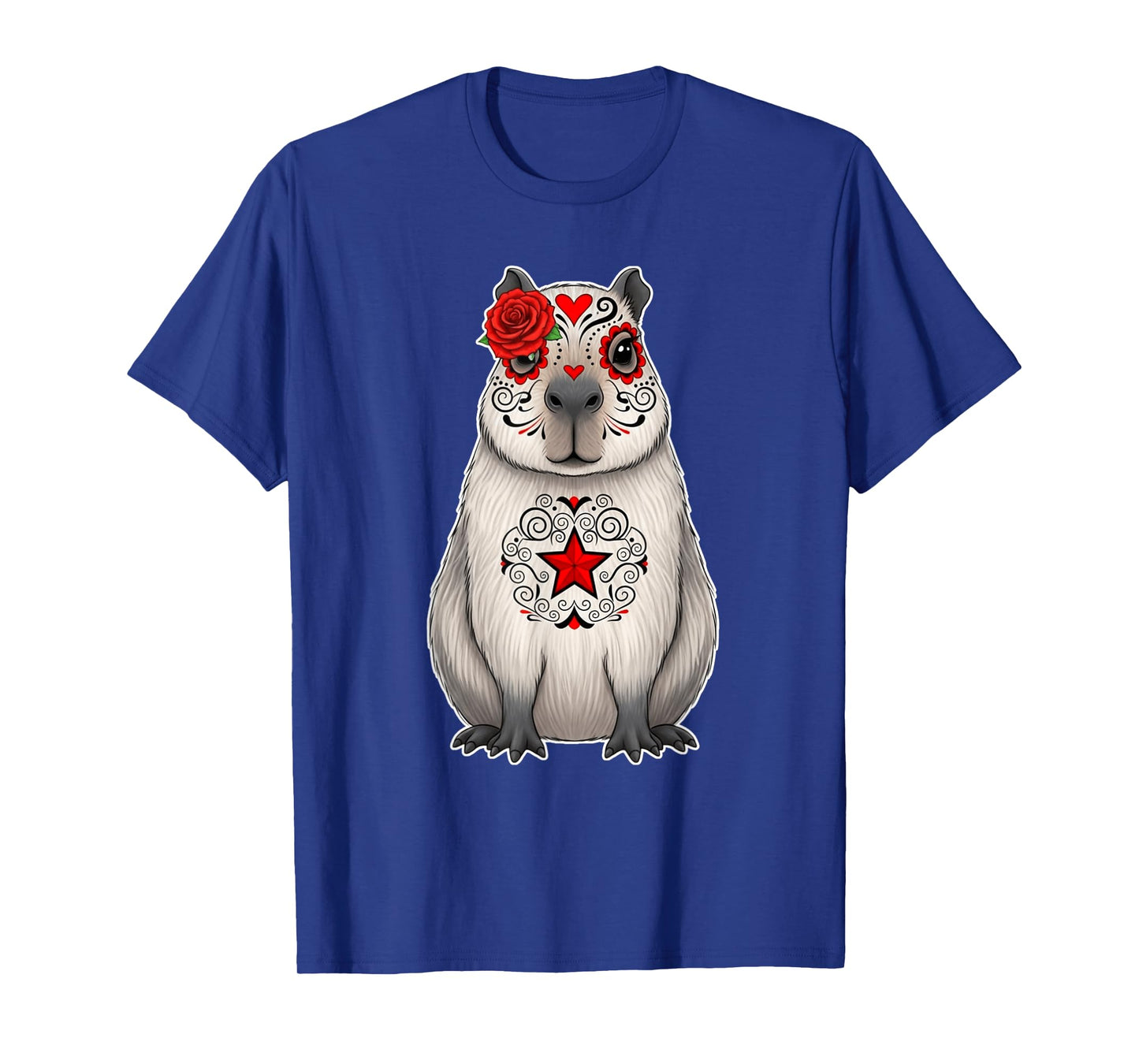 Sugar Skull Capybara Halloween Graphic T-Shirt