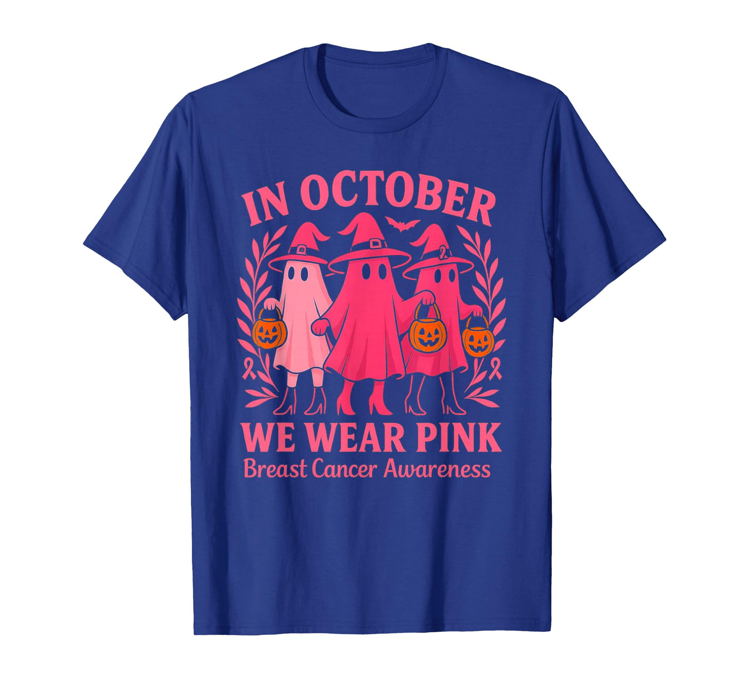 Breast Cancer Awareness Halloween in October We Wear Pink T-Shirt